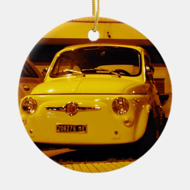 Fiat 500 Abarth. Keramik Ornament (Vorne)