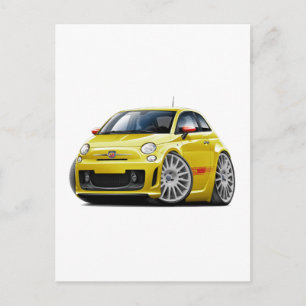 Fiat 500 Abarth Yellow Car Postkarte