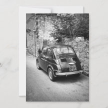 FIAT 500 Auto in Schwarz-Weiß