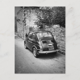 FIAT 500 Auto in schwarz-weiß Postkarte