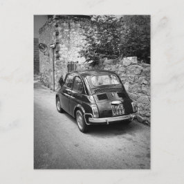 FIAT 500 Auto in schwarz-weiß Postkarte