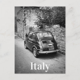 FIAT 500 Auto in Schwarz-Weiß Postkarte