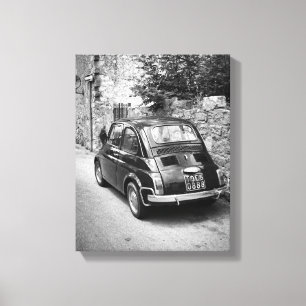 FIAT 500 Auto in Schwarzweiß Leinwanddruck