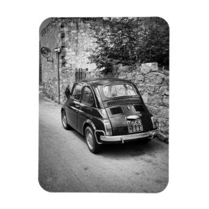 FIAT 500 Auto in Schwarzweiß Magnet