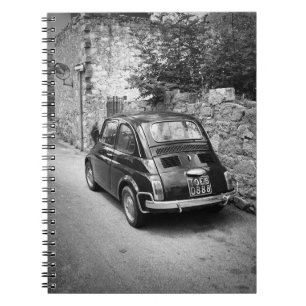 FIAT 500 Auto in Schwarzweiß Notizblock