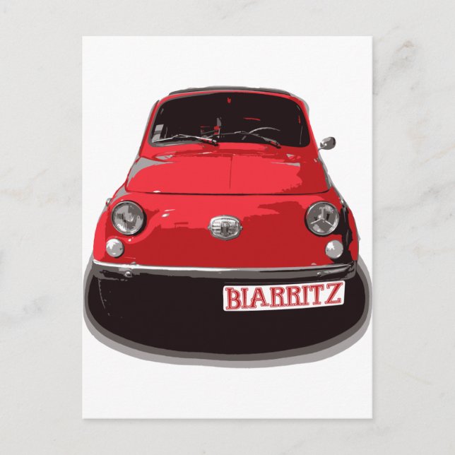 Fiat 500 Biarritz Postkarte (Vorderseite)