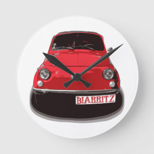 Fiat 500 Biarritz Runde Wanduhr