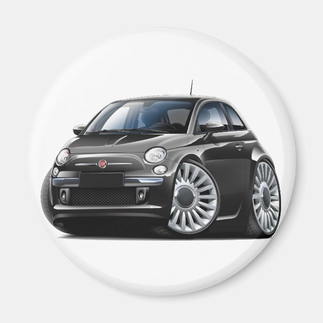 Fiat 500 Black Car Magnet (Vorne)