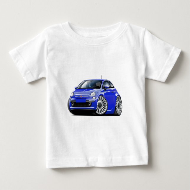Fiat 500 Blue Car Baby T-shirt (Vorderseite)