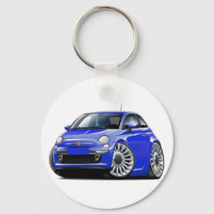 Fiat 500 Blue Car Schlüsselanhänger