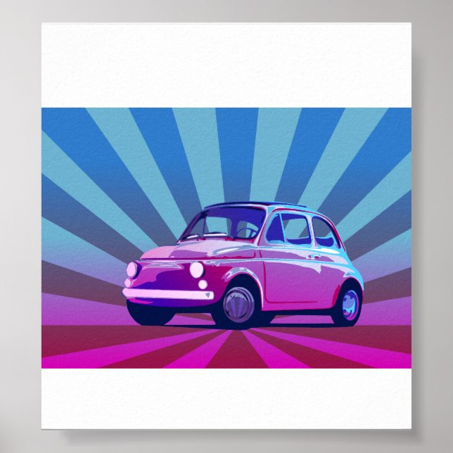 Fiat 500 Bunt Poster (Vorne)