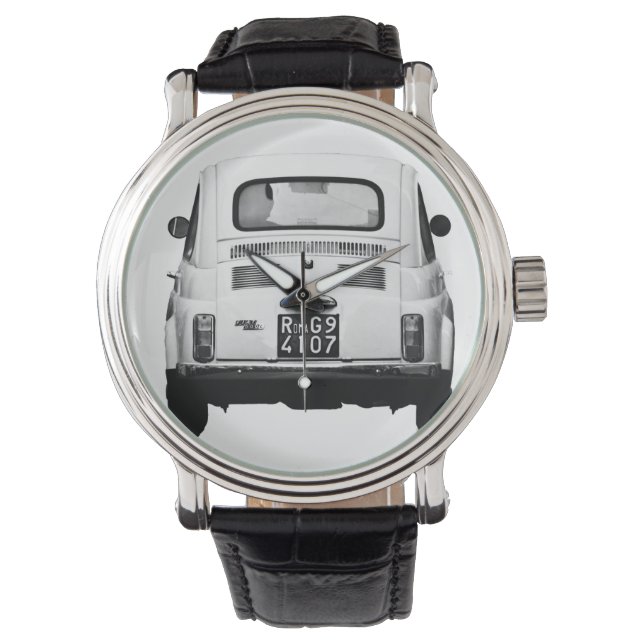 Fiat 500 Cinquecento in Rom, Italien, Uhr (Vorderseite)