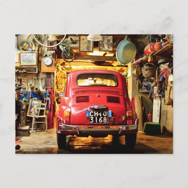 Fiat 500, Cinquecento, Italien Postkarte (Vorderseite)