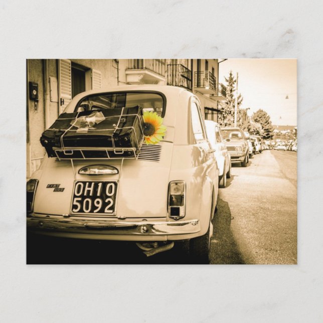 Fiat 500, Cinquecento, Italien Postkarte (Vorderseite)