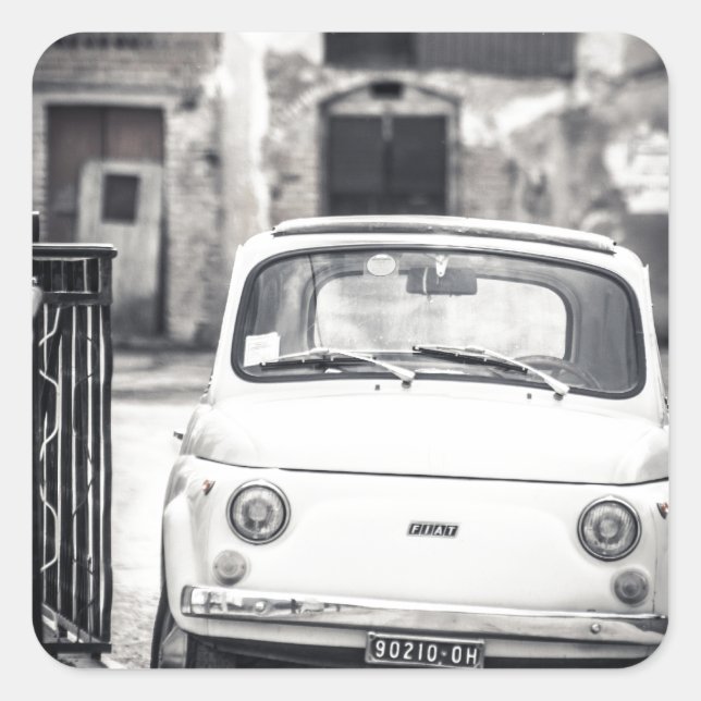 Fiat 500, Cinquecento, Italien Quadratischer Aufkleber (Vorderseite)