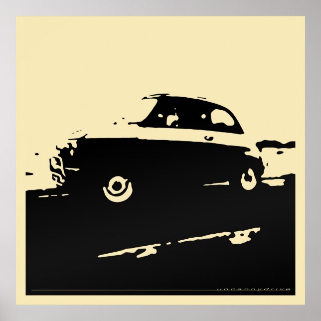 Fiat 500 Classic - Schwarz-Creme-Poster Poster (Vorne)
