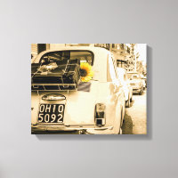 Fiat 500 in Italien auf Vintage-Canvas