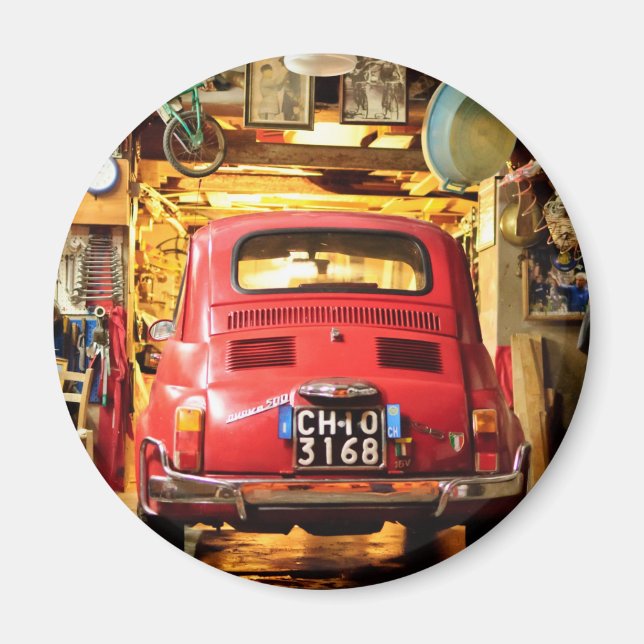 Fiat 500 in Italien Magnet (Vorne)
