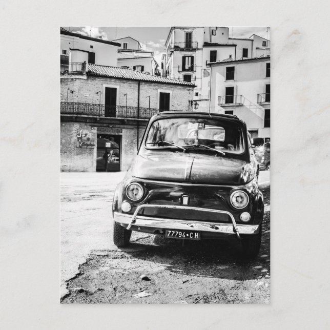Fiat 500 in Italien Retro-Reisegeschenke Postkarte (Vorderseite)