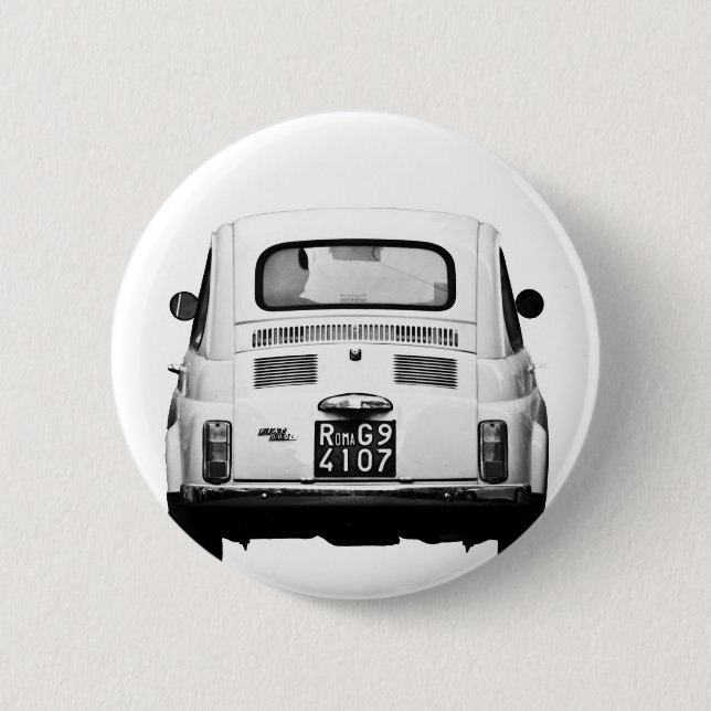 Fiat 500 in Rom, Italien Button (Vorderseite)