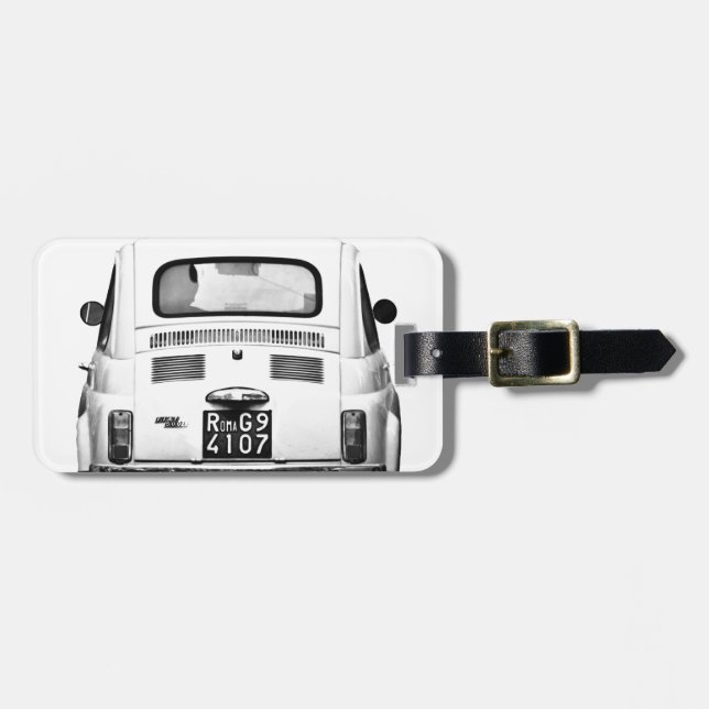 Fiat 500 in Rom, Italien Gepäckanhänger (Vorderseite horizontal)