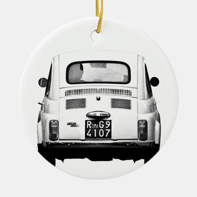 Fiat 500 in Rom, Italien Keramik Ornament (Vorne)