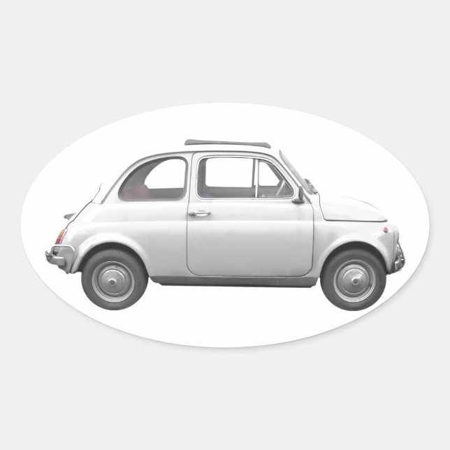 Fiat 500 ovaler aufkleber (Vorderseite)