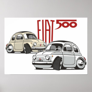 Fiat 500 personalisiert für Olivia Poster
