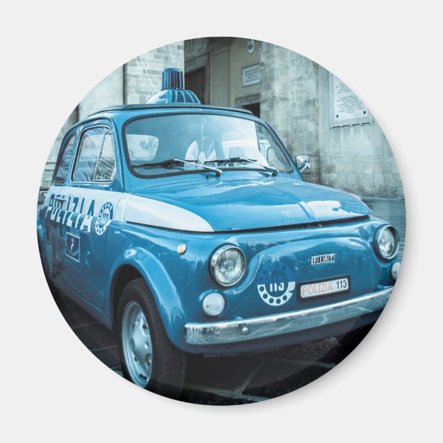 Fiat 500 Polizeiauto in Italien Magnet (Vorne)