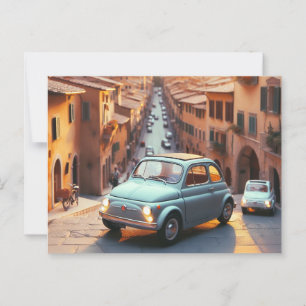 Fiat 500 Spaß Postkarte