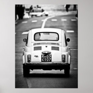 Fiat 500, Vintag cinquecento, Rom Italien Poster
