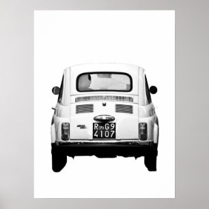 Fiat 500, vintage cinquecento, in Rome, Italy Poster