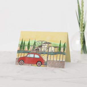 Fiat 500 Weinberg in Toskana Karte