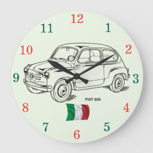 Fiat 600 Wall Clock Große Wanduhr