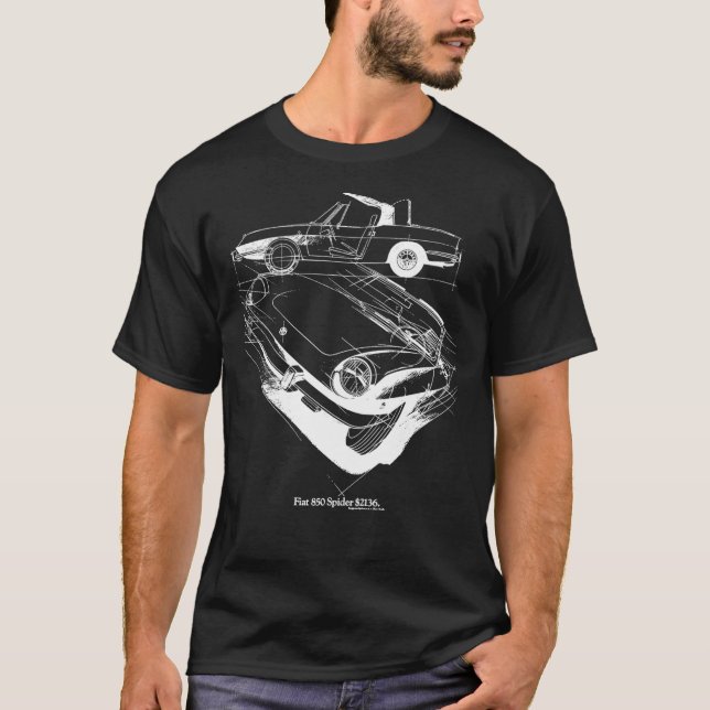 FIAT 850 SPIDER Classic T-Shirt (Vorderseite)