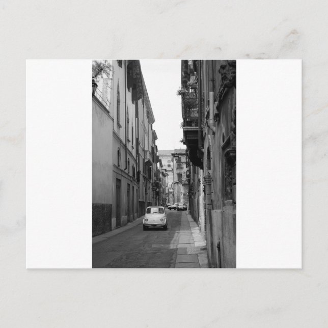 Fiat Cinquecento in Verona Postkarte (Vorderseite)
