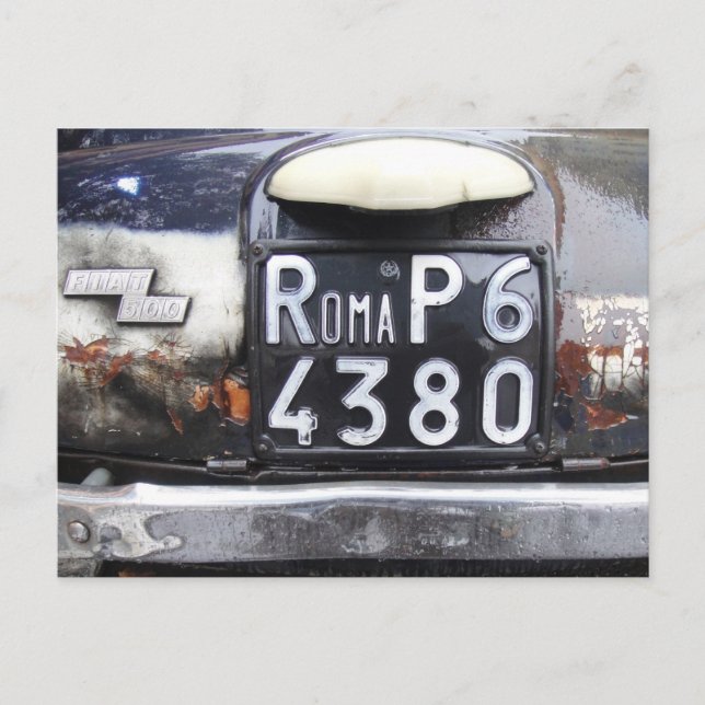 Fiat Cinquecento Postkarte (Vorderseite)