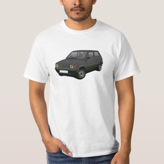 Fiat Panda 45 Mk1 (Tipo 141) Schwarz T-Shirt (Vorderseite)