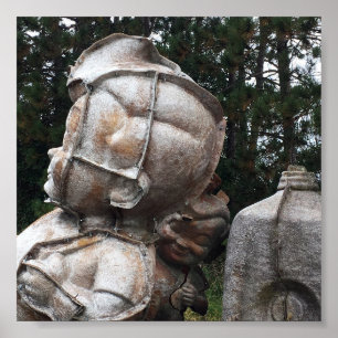 Fiberglas Friedhof Großer Junge und Milchkarton Poster