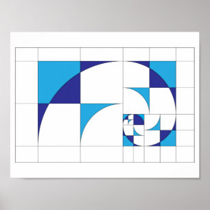 Fibonacci abstrakte geometrische Leinwand Poster
