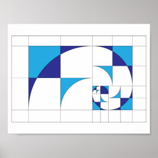 Fibonacci abstrakte geometrische Leinwand Poster
