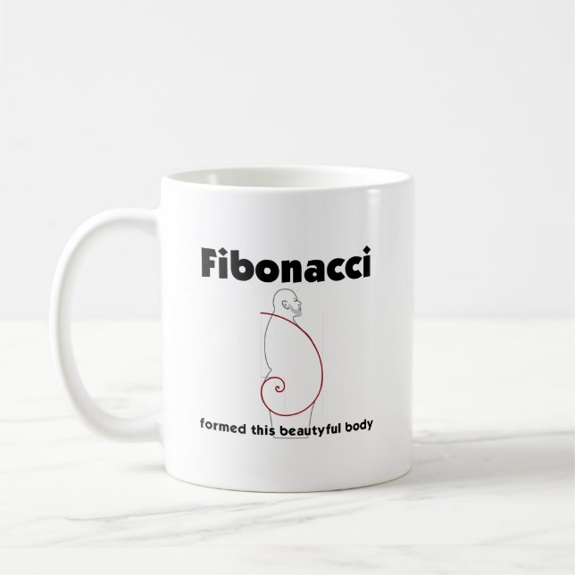 Fibonacci bildete Körper Übergewicht Fettleibigkei Kaffeetasse (Links)