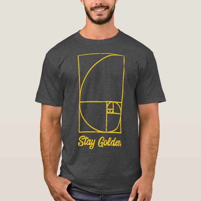 Fibonacci Day Bleibe Golden Funny Geek Maek Gesche T-Shirt (Vorderseite)