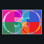 Fibonacci Day, Pop Art, Typografie Poster<br><div class="desc">Goldenes Verhältnis,  Fibonacci-Spirale. Typografischer Stil,  Pop Art. Feiern Sie Fibonacci Day 23. November! 1, 1, 2, 3.</div>