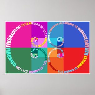 Fibonacci Day, Pop Art, Typografie Poster