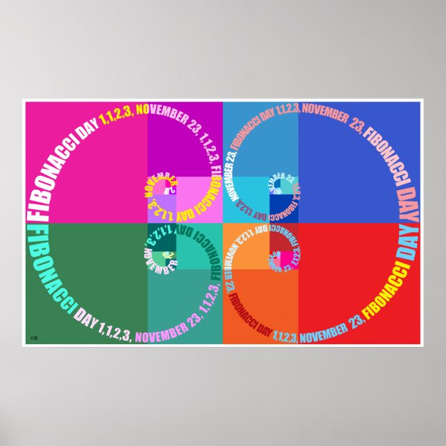 Fibonacci Day, Pop Art, Typografie Poster (Vorne)