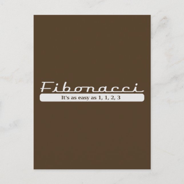 Fibonacci... Es ist so einfach wie 1, 1, 2, 3 Postkarte (Vorderseite)
