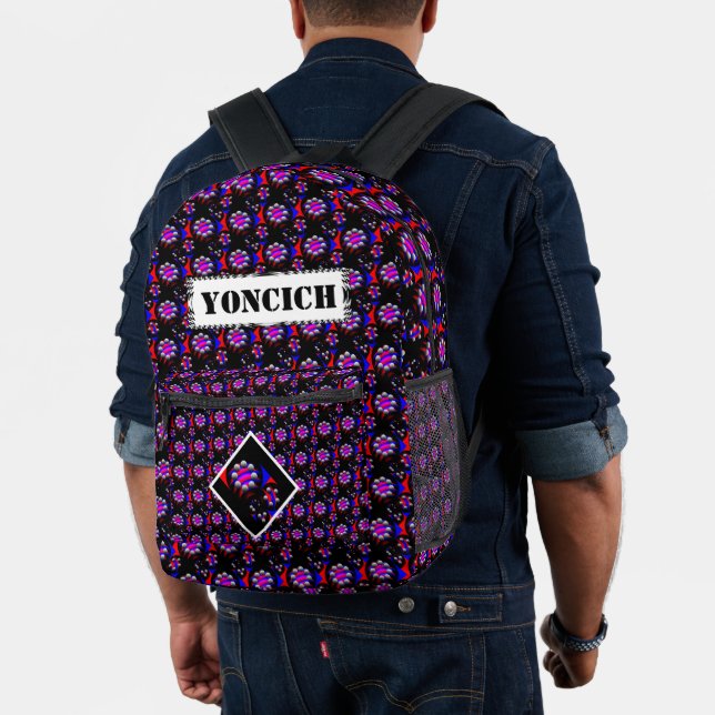 Fibonacci "Fish Black" von Kenneth Yoncich Bedruckter Rucksack (Insitu (Modell))