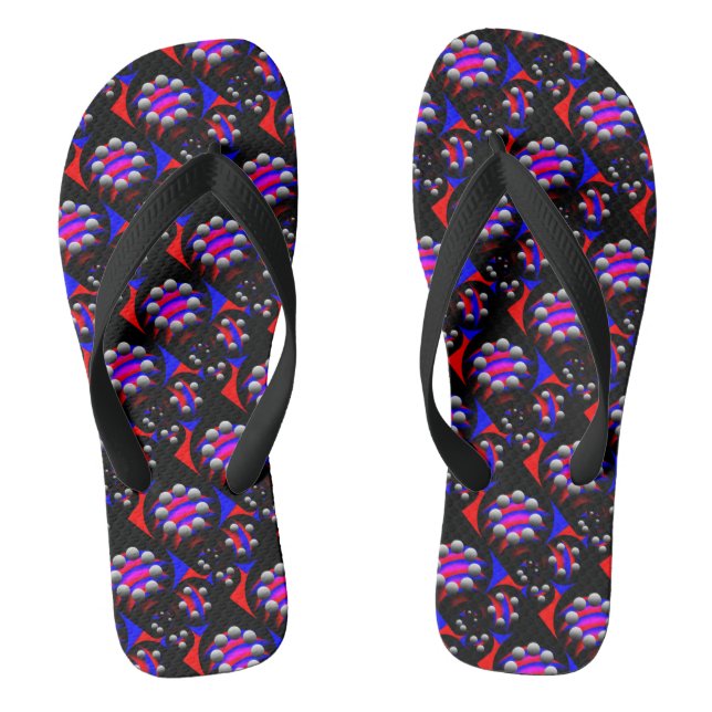 Fibonacci "Fish Black" von Kenneth Yoncich Flip Flops (Fußbett)