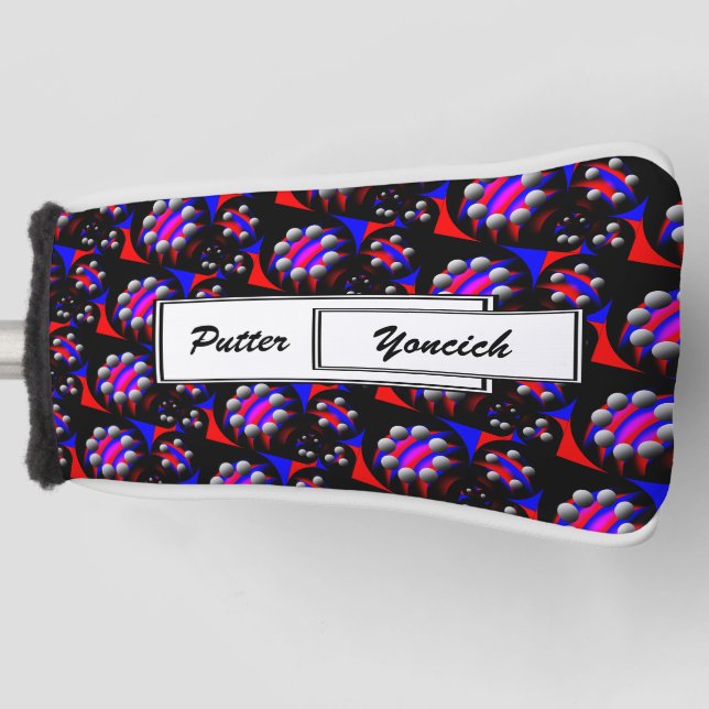 Fibonacci "Fish Black" von Kenneth Yoncich Golf Headcover (Vorderseite)